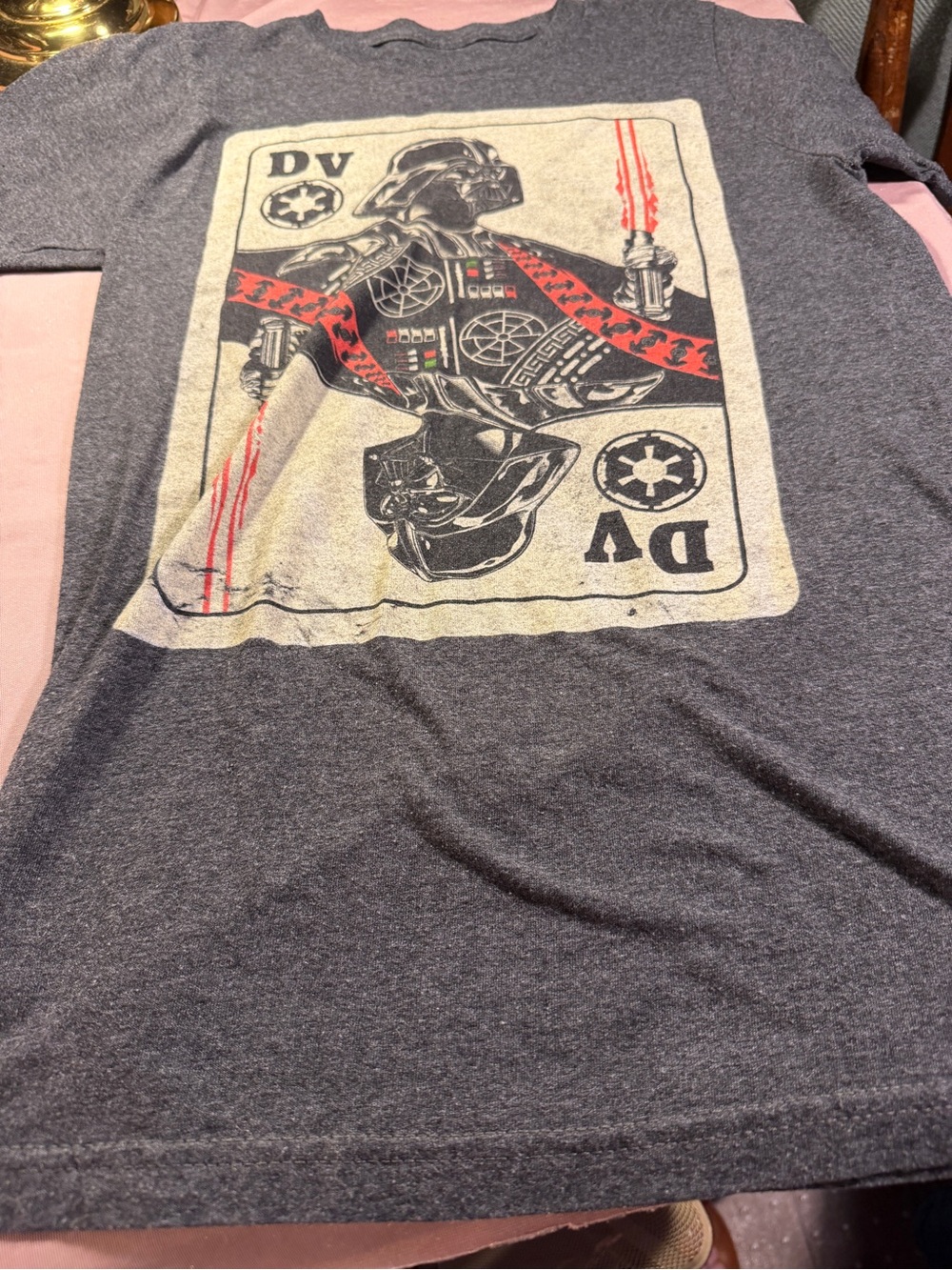 Star Wars Men's Heather Gray Graphic Tee with Red Accents